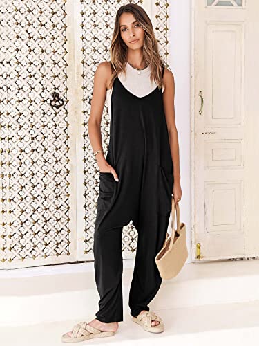 ANRABESS Women's Overalls Summer Casual Loose Baggy Stretchy Jumpsuit Romper 2023 Fashion Trendy Outfits Spring Clothes Onesie Jumper 949heise-XL