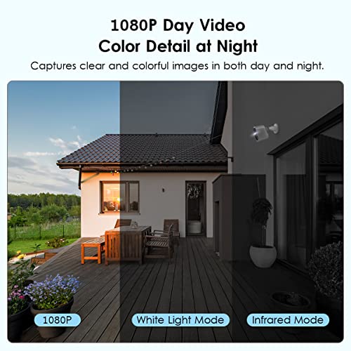 Security Cameras Wireless Outdoor 1080P Battery Powered WiFi Cameras Color Night Vision 2-Way Audio AI Motion Detection Spotlight/Siren for Home Security with Cloud/SD Storage Waterproof indoor camera