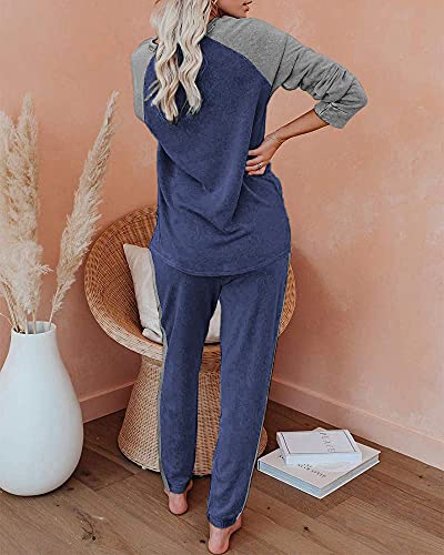 Ekouaer Women's 2 Piece Outfits Set Long Sleeve Sweatsuits Sets Soft Jogger Sets with Pockets