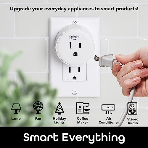 Geeni DOT Smart Wi-Fi Outlet Plug, White, (1 Pack) – No Hub Required – Works with Amazon Alexa and Google Assistant, Requires 2.4 GHz Wi-Fi