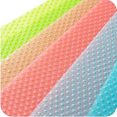 AKINLY 9 Pack Washable Fridge Mats Liners Waterproof Fridge Pads Drawer Table Mats Refrigerator Liners for Shelves,3Red/3Green/3Blue