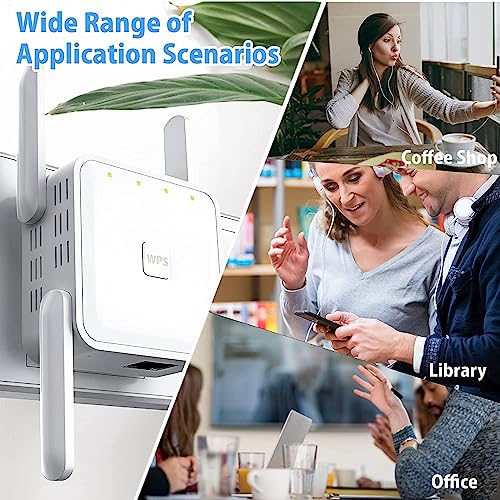 WiFi Extender, 5G 1200Mbps Dual Band WiFi Extenders Signal Booster for Home, Device Servers WiFi Booster Covers Up to 7000 Sq.ft and 20 Devices