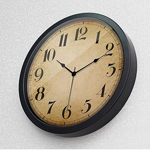 Gkwet Black Retro Wall Clock, Silent Non Ticking 10 Inch Quality Quartz Decorative Wall Clock, Round Easy to Read Home, Office, School Clock