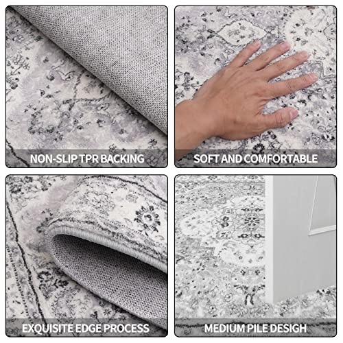 Area Rug 2X3 Door Mat Indoor Entrance Traditional Foldable Rug Soft Fuzzy Persain Pattern Rug Machine Washable Floor Carpet Non Slip Rug for Living Room Bedroom Bathroom Kitchen