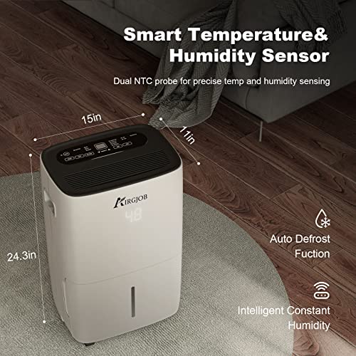 70-Pint Energy Star Dehumidifier for Basement - 5500 Sq. Ft. Quiet Dehumidifier for Large Capacity Room Home Bathroom Basements - Auto Continuous Drain Remove Moisture