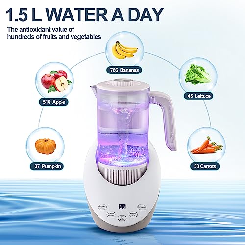 Hydrogen Water Ionizer Machine,Hydrogen Water Pitcher,Hydrogen Rich Water Health Pitcher for Home,Hydrogen Water Generator,Balanced pH Water Ionizer