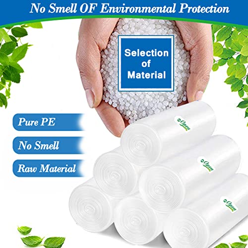 3 gallon Clear trash can liners,Small clear Garbage Bags 300,Extra Strong 2.6,3,4 Gal Trash Bag,Fit 4.5-6-8-10 liters trash Bin Liners for Home Office Kitchen （Clear 300）