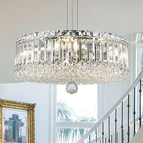 ZHZIJG Crystal Chandeliers for Living Room Light Fixture Crystal Ceiling Light Pendant Bedroom Chandelier for Dining Room Bathroom Hallway