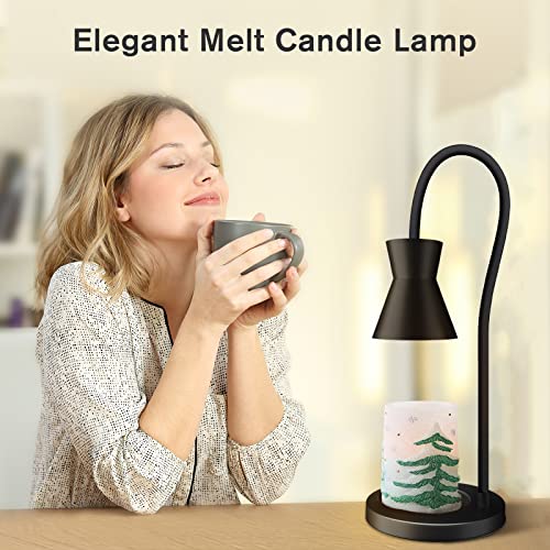 GETOHAN Candle Warmer Lamp, Dimmable Candle Lamp, 360°Adjustable Gooseneck Jar Candle Warmers Lantern, Compatible with Small & Large Candle, 2 Bulbs Included