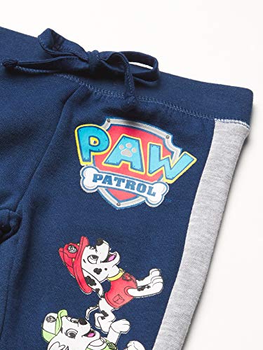 Nickelodeon Paw Patrol Graphic Hoodie, T-Shirt, & Jogger Sweatpant, 3-Piece Athleisure Outfit Bundle Set-Toddler Boys-Nick Jr, Navy/Heather Grey, 4T