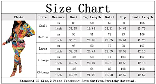 YouSexy 2 Piece Outfits for Women Bodycon Pants Sets Floral Print Long Sleeve Tracksuits Jumpsuits