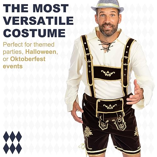 MOKE Oktoberfest Costume Men's Traditional Bavarian Guy Adult Costume for Oktoberfest and Costume Parties - Dark Brown - Medium