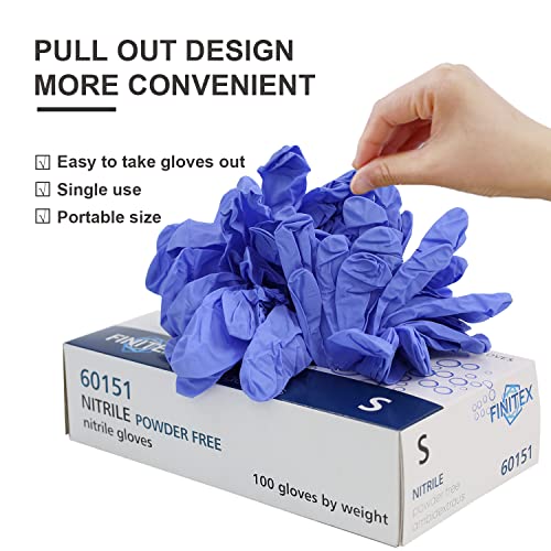 FINITEX Disposable Nitrile Exam Gloves 1000 PCS - 3.2mil Ice Blue Powder-free Latex-Free Gloves Examination Home Cleaning Food Gloves (L)