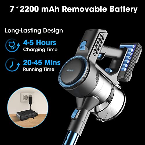 HAIMEEC Cordless Vacuum Cleaner, Lightweight Cordless Stick Vacuum with 6-in-1 Versatile Rechargeable 2200mAh Up to 45mins Runtime for Hard Floor Pet Hair Home,LED Display Touch Screen,C1