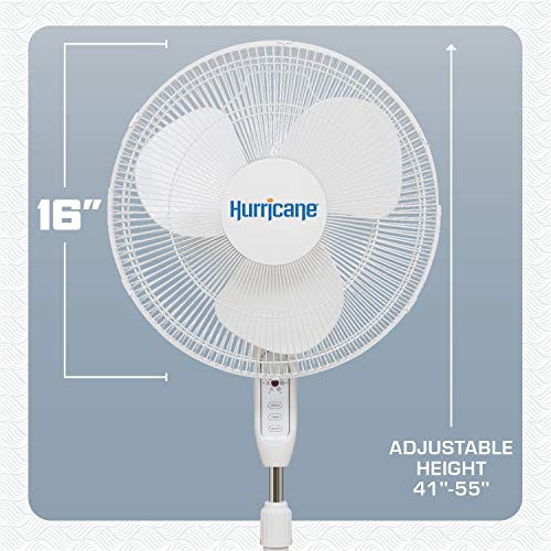 Hurricane Supreme Oscillating Stand Fan w/ Remote 16 in - White