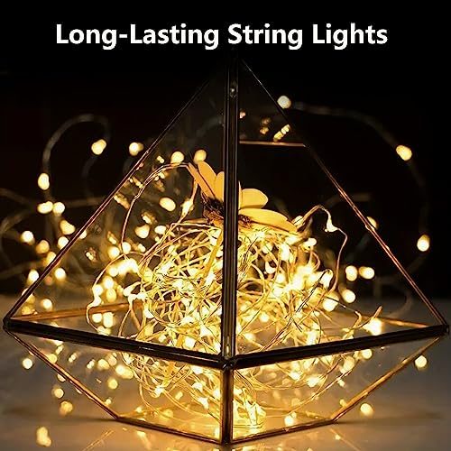 4-Pack Fairy Lights Battery Operated with Timer, Waterproof 16FT 50 LED String Lights Outdoor Indoor, Twinkle Lights for Bedroom Home DIY Wedding Birthday Christmas Parties Centerpiece (Warm White)