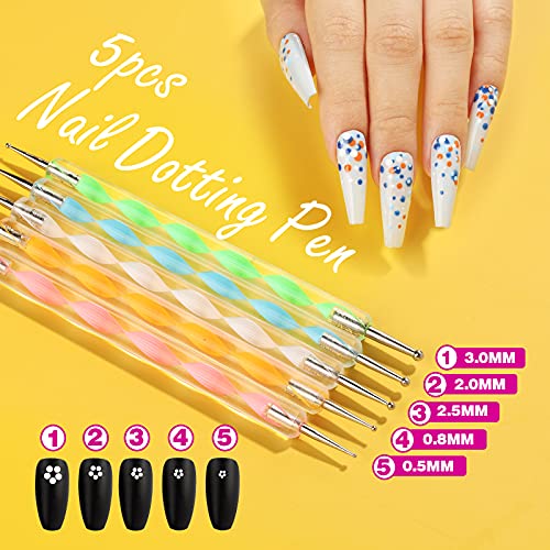 FANDAMEI Nail Art Kit, Nail Design Tools Kit with Nail Art Brushes, Nail Dotting Tools,Fine Glitter,Nail Butterfly, Nail Heart Glitter Sequins, Nail Foil Flakes, Nail Art Rhinestones, Nail Dust Brush