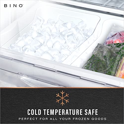 BINO | Plastic Organizer Bins, Large - 4 Pack | The SOHO Collection | Multi-Use | Pantry & Freezer Organizer Bins | Plastic Storage Containers for Home & Kitchen Org