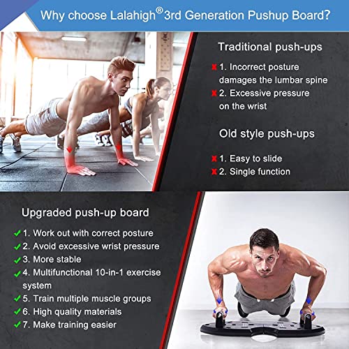 LALAHIGH Push Up Board, Upgraded 15 in 1 Push Up Bar, Premium ABS Pushup Stands w/ Drawstring Bag, Professional Pushup System for Chest, Tricep, Back, & Abs Workout, Portable Home Strength Training Equipment, Gift for boyfriend