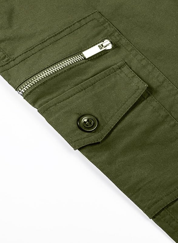 JMIERR Work Pants for Men Casual Cargo Pants Stretch Elastic Waist Relaxed Fit Drawstring Pants Tactical Joggers Sweatpants with Zipper Pockets,US 40(2XL),B Green