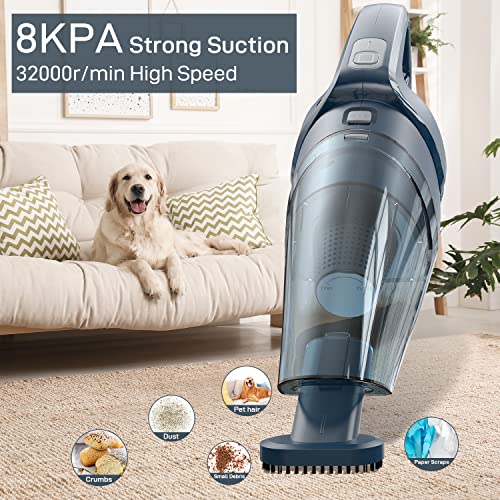 Arster Handheld Vacuum Cordless 8Kpa Strong Suction, Car Vacuum Cleaner Cordless, Mini Portable Rechargeable Wireless Vacuum Cleaner, 30 Mins Runtime for Home,Car,Office (Olive Green)