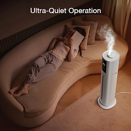 9L Humidifiers for Large Room,VCK Ultrasonic Cool Mist Top Fill Humidifier with Essential Oil Tray,3 Mist Speed,360°Nozzle,Timer, Customize humidity for Baby Adults Home School Office Plants