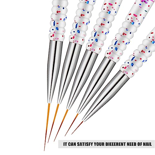 5Pcs Nail Art Liner Brushes, Etercycle Nail Gel Polish Painting Brush Set, Thin Nail Art Dotting Drawing Pen (7/9/11/15/20mm)