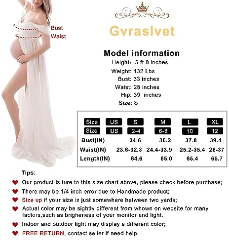 White Maternity Dress for Photoshoot Off Shoulder Chiffon Gown Split Front Maxi Pregnancy Dresses for Photography White M