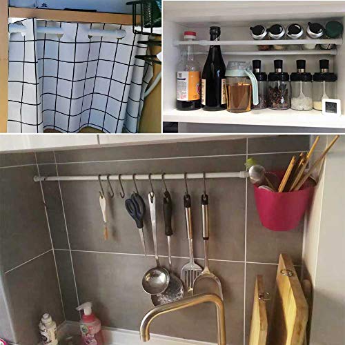 2pcs Spring Tension Curtain Rod，28-43 Inches Adjustable Expandable Pressure Black Curtain Tension Rods For Kitchen, Bathroom, Window,Home