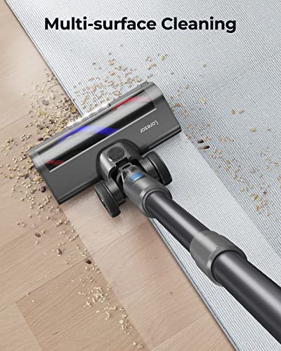 Laresar Cordless Vacuum Cleaner with Charging Station, 400W/33Kpa Stick Vacuum Cleaner with Dual Display, Handheld Vacuum Cleaner with Dust Sensor, Vacuum for Pet Hair, Carpet and Hardwood Floor