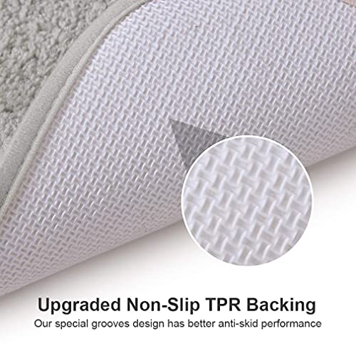 Bathroom Rugs Non-Slip Bath Mat Ultra Soft Absorbent Microfibers Bath Rugs Super Thick Plush Machine Washable Bath Mats Carpet for Bathroom Tub Shower Floor (20"x32"，Light Grey)