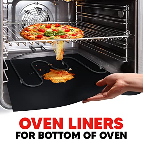 Thick Heavy Duty Oven Liners for Bottom of Oven | 2 Pack Non Stick Oven Liners for Bottom of Electric Oven | Reusable Oven Mat Kitchen Accessories | Oven Liner for Electric Gas Grill BPA and PFOA Free