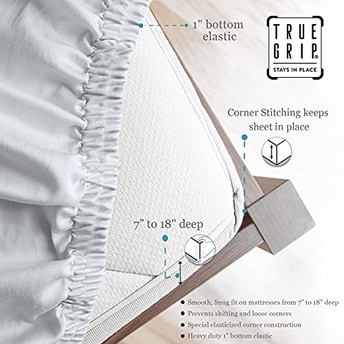 Purity Home 300 Thread Count Organic 100% Cotton Percale Sheet Set, Full White with Elasticized Deep Pockets Eco-Friendly & Breathable, Cooling Bed Sheets, 4 Piece Bedding Sheets Full Size Bed