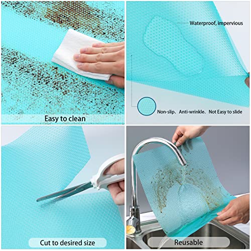 8 Pcs Refrigerator Liners,Washable Cuttable Refrigerator Liner Fits Any Refrigerator Size,Home Kitchen Gadgets Accessories for Non-Slip Waterproof Refrigerator Liner Drawer Table Mat Utensil Coaster