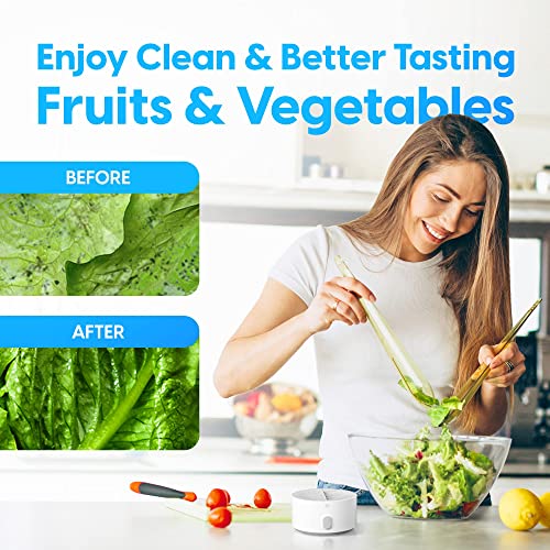 AquaPure - Fruit and Vegetable Washing Machine, 1-Year Warranty, Fruit Cleaner Device That Cleans Fresh Produce in Water, Waterproof Fruit and Vegetable Cleaner, Fruit and Veggie Purifier