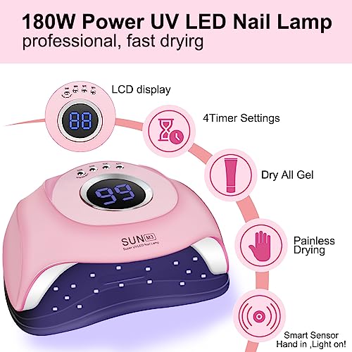 20 Colors Gel Nail Polish Kit with 180w nail dryer Curing Gel Nail Polish Electric nail drill kit