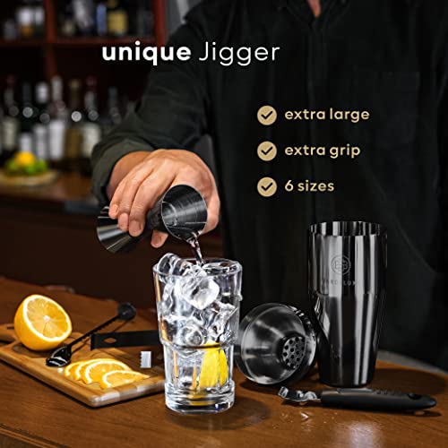 BarDeluxe® Mixology Bartender Kit, Cocktail Set, Cocktail Mixer Set | Bartending Kit, Drink Shakers Cocktail Set | Mixology Kit, Cocktail Shaker Kit | Bar Kits for Bartender Home, Bar Kit (Black)