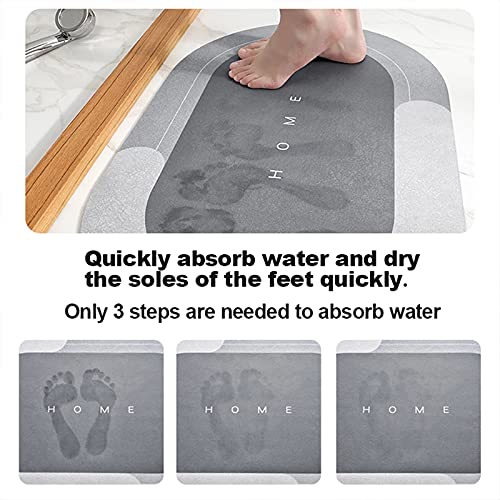 Super Absorbent Bath Mat, Quick-drying Bathroom Mats, Super Absorbent Living Room Floor Mat , Rubber Non-slip Bottom, Easy to Clean Bathroom Rugs, Simple Kitchen Doormat (Rectangle Blue, 40x60cm)