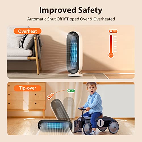 Electric Space Heater for Indoor Use – Ilake 90° Oscillating Space Heater with Remote & Thermostat, Digital Display,12H Timer, 1500W Energy Efficient, Small Space Heater for Office Home Basement Gift