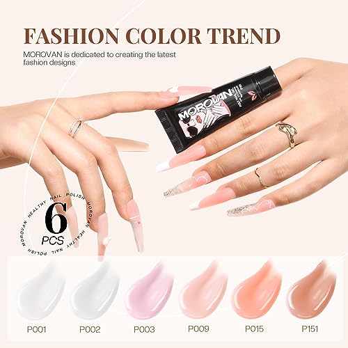 Morovan Poly Gel Nail Kits Starter Kit: Poly Nail Gel Kit for Beginners Poly Gel Kits with U V Light Gel Nail Kit DIY Extension Gel Kit Poly Nail Gel Kit with Everything