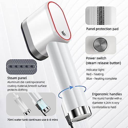 Handheld Steamer for Clothes, Portable Travel Steamer, Horizontal & Vertical Steam, 15s Heat Up, Wrinkles Remover with Storage Bag, 1000W Mini Fabric Garment Steamer for Home, Office and Travel, 120V