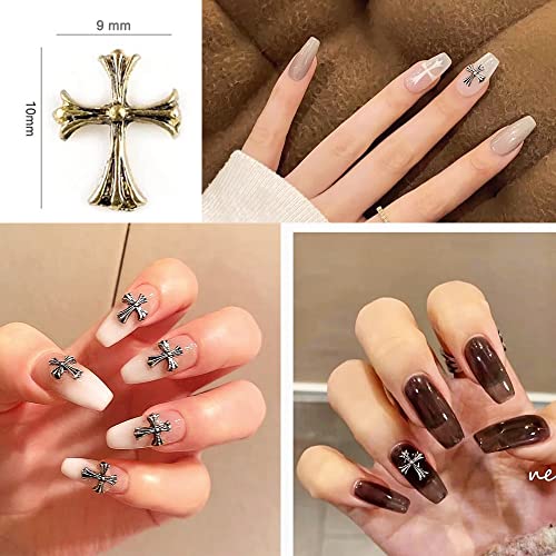 20pcs 3D Cross Nail Charms for DIY Acrylic Art Nails Decals Kits Accessories Jewelry Making Decoration.