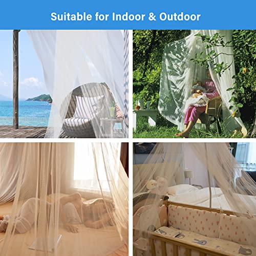 Aoresac Mosquito Net Bed Canopy for Girls, Elegant Canopy Bed Curtains from Ceiling, Easy to Install, Dome Mosquito Netting for Single to Adult Size Beds, Home & Camping Use, White