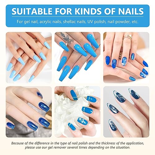 Gel Nail Polish Remover, Peel off in 3-5 Min, Quick & Easy Removes Gel Nail, Acrylic & Shellac Nails with Nail File + Nail Polish Scraper, Do Not Hurt Your Nails