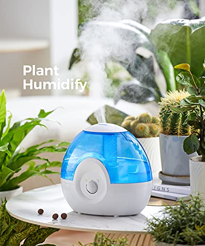 raydrop® Cool Mist 2.2L Humidifiers for Bedroom, 28dB Whisper-Quiet Ultrasonic Humidifier, Easy to Clean Home Humidifier, Auto Shut-Off, 30H Work Time, Night Light (Blue)