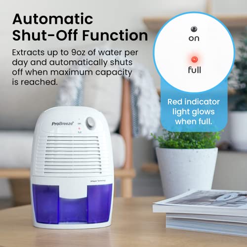 Pro Breeze Dehumidifiers for Home,215sqft Small Dehumidifiers for Room,17oz Tank Portable Closet Dehumidifier Removes Humidity Mini Small Dehumidifier for Bathroom Dehumidifier for Bedroom RV Basement