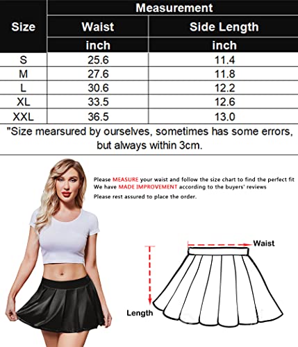 Avidlove Stretchy Shiny Metallic Mini Skirt for Women Sexy Nightout Wear Stripper Outfit