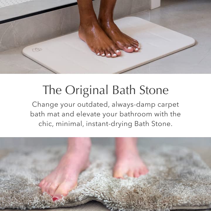 Dorai Home Bath Stone – Luxury Diatomite Stone Bath Mat – Instantly Removes Water – Non-Slip Surface – Modern and Stylish Design – Rain Sandstone