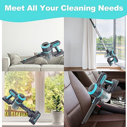 Foppapedretti 2023 New Upgrade Cordless Vacuum Cleaner, 4 in 1 Multifunction Cordless Stick Vacuum, 2200mAh Vacuum Cleaner Rechargeable, Hardwood Floor Pet Hair for Home