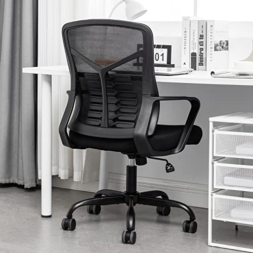 EnjoySeating Home Office Desk Chairs,Ergonomic Mesh Chair with Lumbar Support Adjustable Height Swivel Computer Task Chair